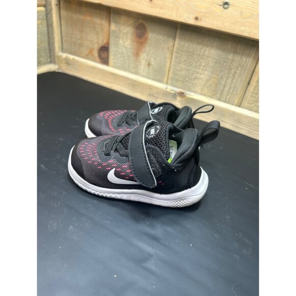 Nike Free Run Sneakers Black & Red Infant Toddler Size 5C AH3456-001 - Picture 4 of 6